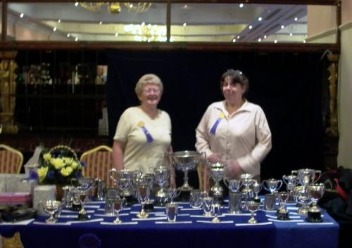 Cherry Stones and Jane Lloyd with their brilliant display of Club trophies, prizes and Specials. 